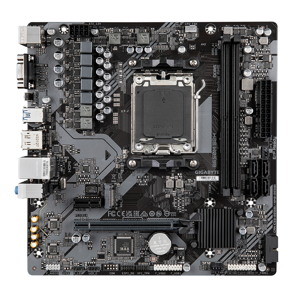 Bekijk afbeelding 1 van Gigabyte B650M S2H moederbord AMD B650 Socket AM5 micro ATX